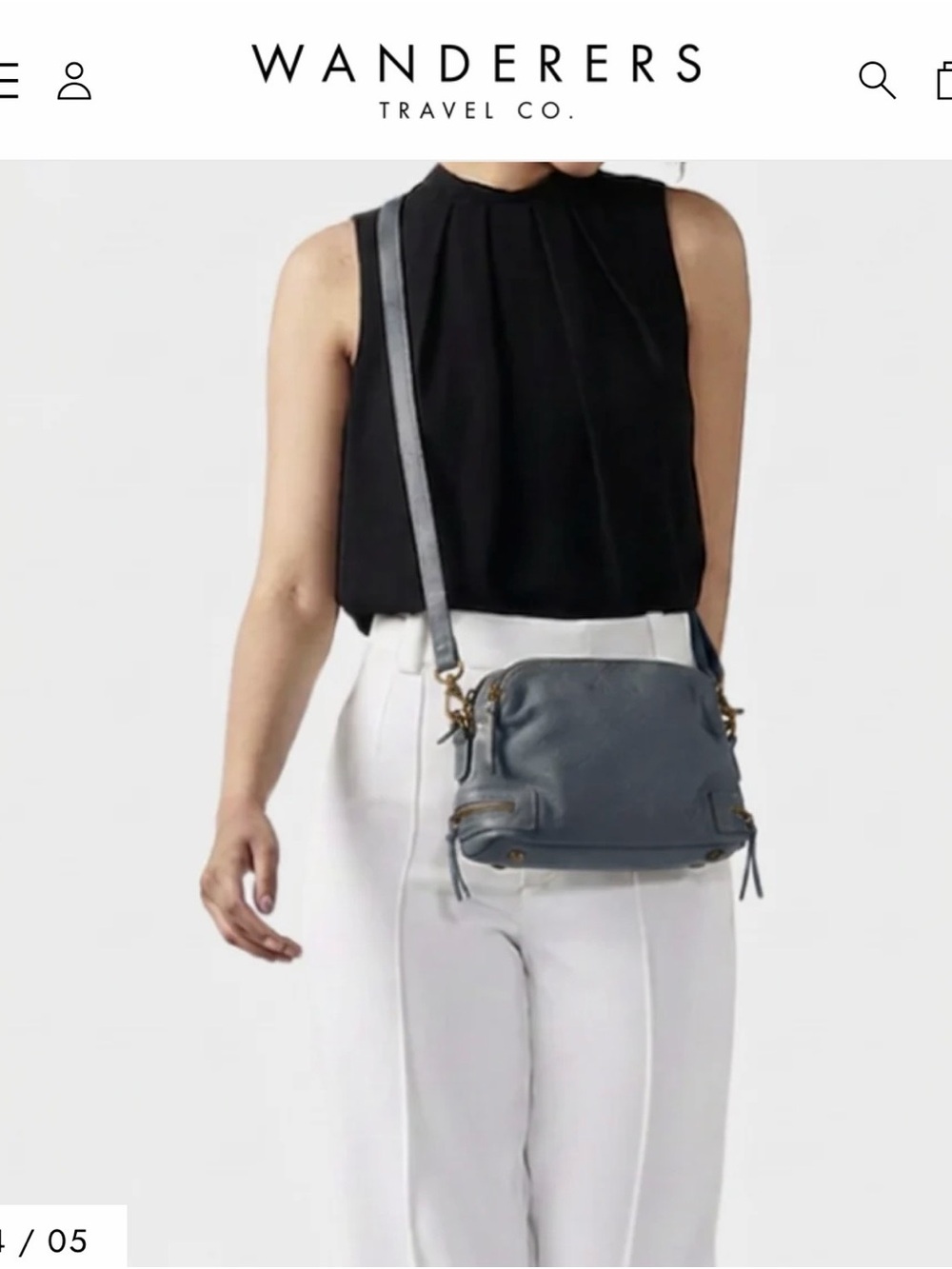 Gray Leather Crossbody Bag - Picture 7 of 10